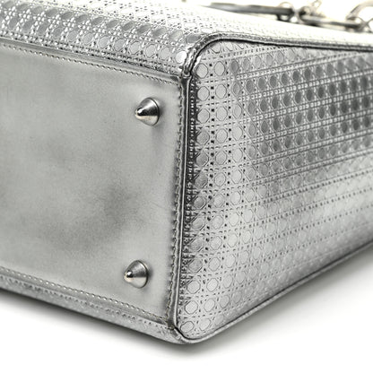 Christian Dior Metallic Patent Micro-Cannage Medium Lady Dior Silver 10 of 20