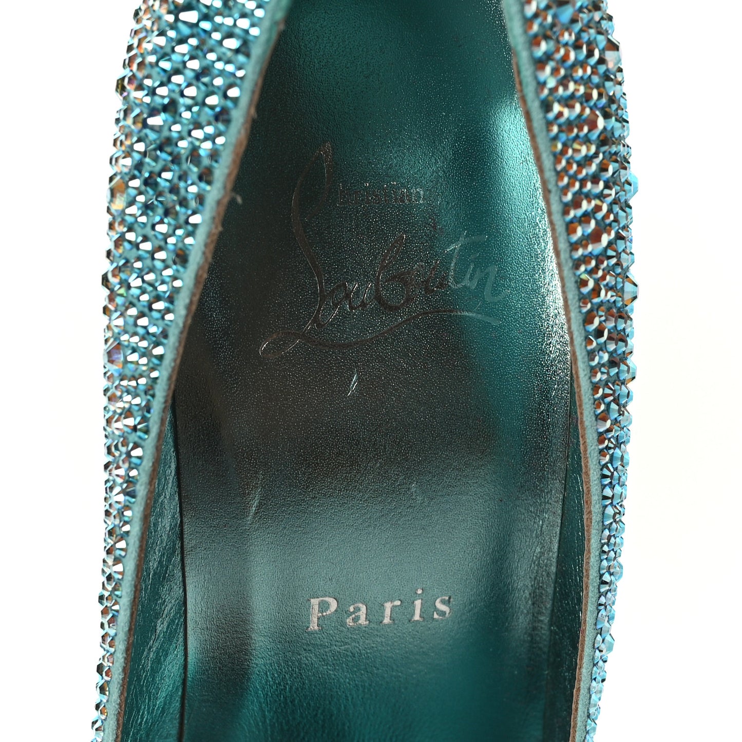 Veau Velours Strass Kate 100 Pumps 37 Bermuda Aqua Bohem