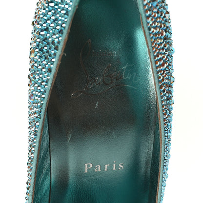 Christian Louboutin Veau Velours Strass Kate 100 Pumps 37 Bermuda Aqua Bohem 7 of 7