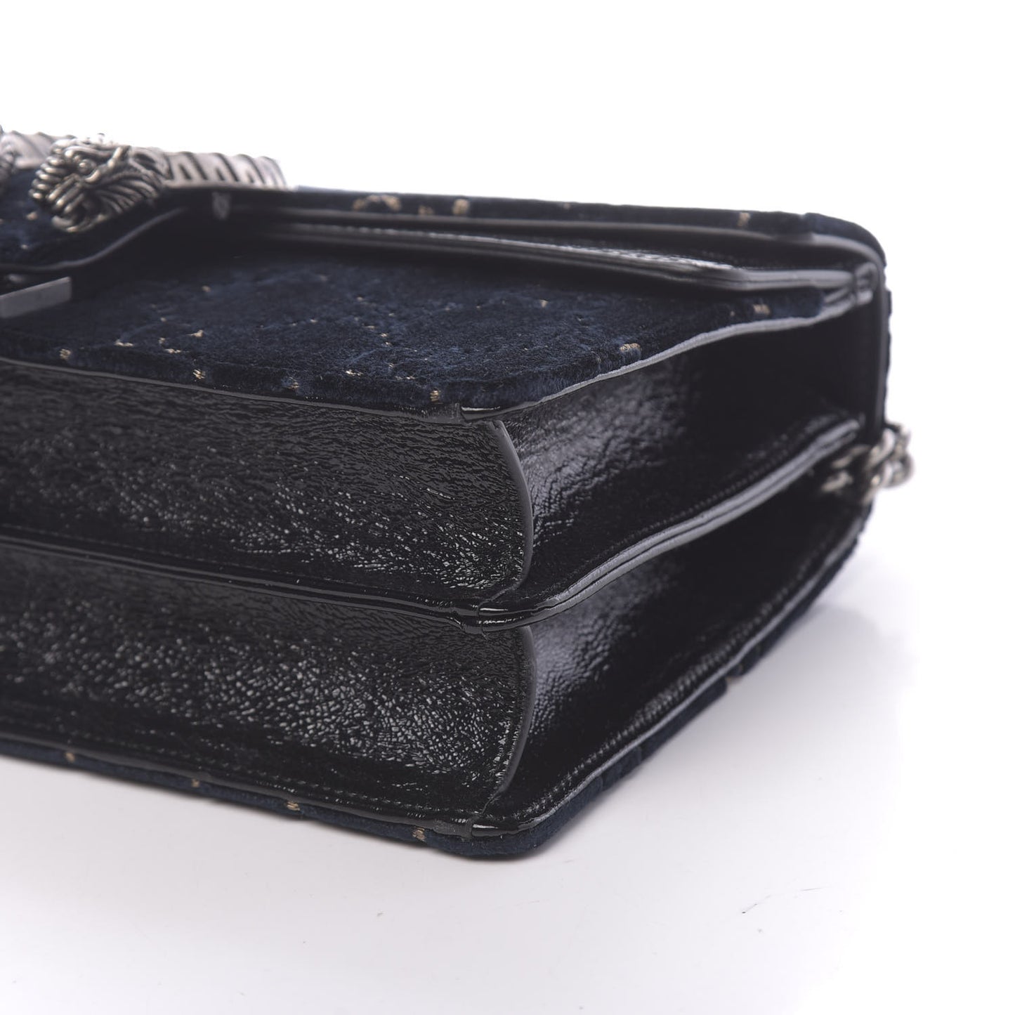 Velvet Skipper GG Monogram Small Dionysus Shoulder Bag Blue Beige Black