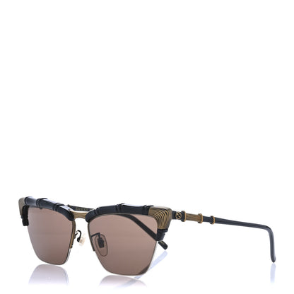 Gucci Acetate Metal Bamboo Sunglasses GG660S Black Brown 1 of 9