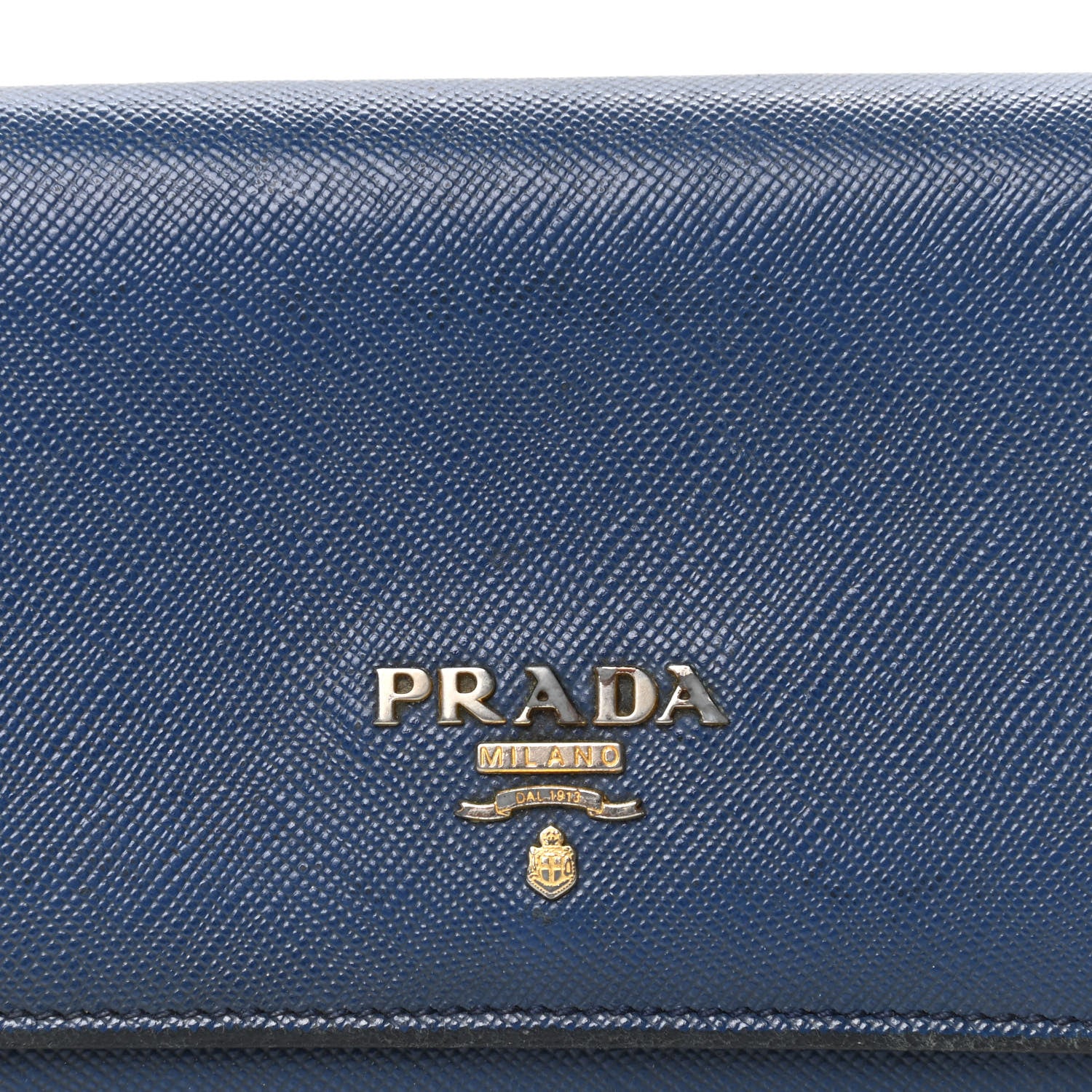 Prada Saffiano Metal Continental Flap Wallet Bleuette 5 of 6