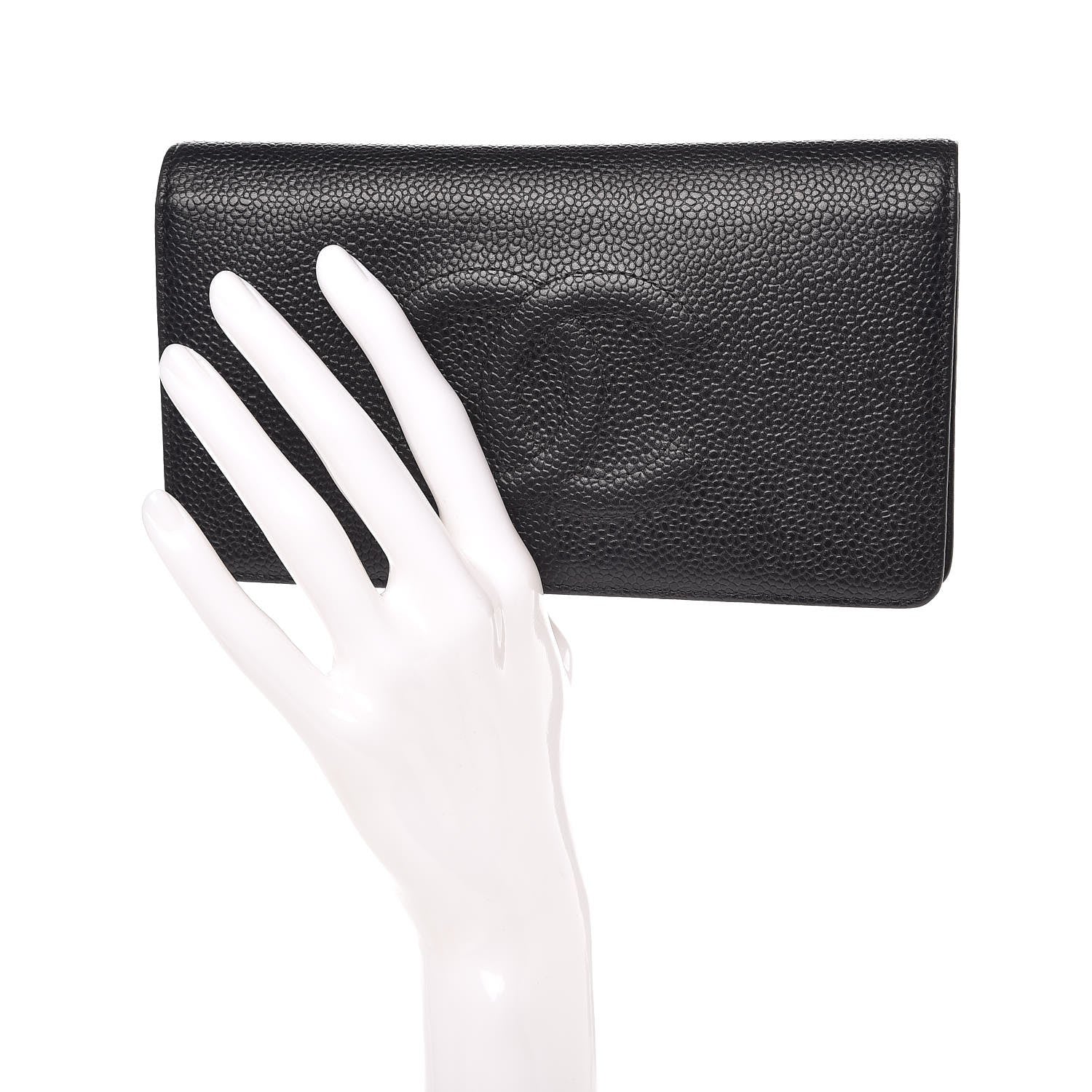 Chanel Caviar Timeless CC Yen Wallet Black 2 of 11