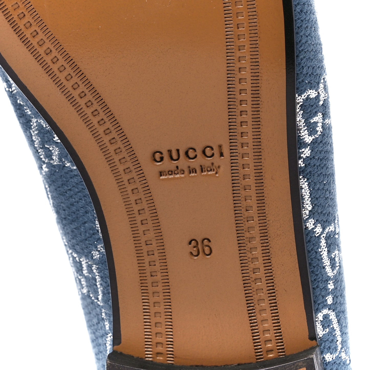 Canvas Lame GG Monogram Horsebit Womens Jordaan Loafers 36 Blue Silver Cornflower Blue