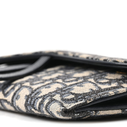 Christian Dior Oblique Saddle Chain Long Wallet Blue 10 of 10