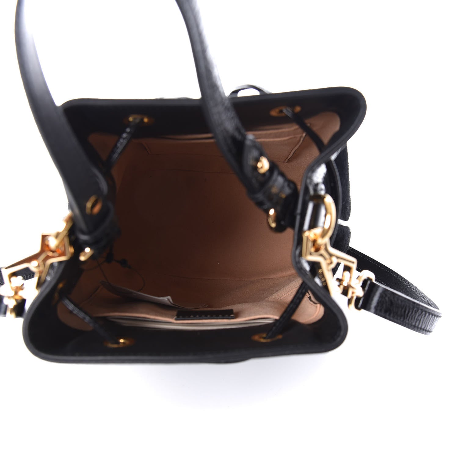 Gucci Suede Patent Web Small Ophidia Bucket Bag Black 5 of 9