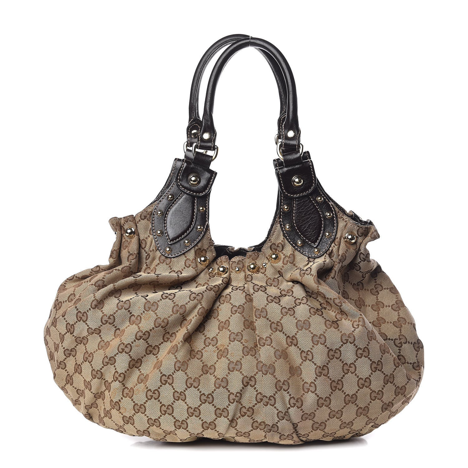 Gucci Monogram Studded Medium Pelham Tote Dark Brown 1 of 15