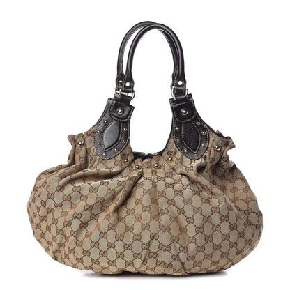 Gucci Monogram Studded Medium Pelham Tote Dark Brown 1 of 15