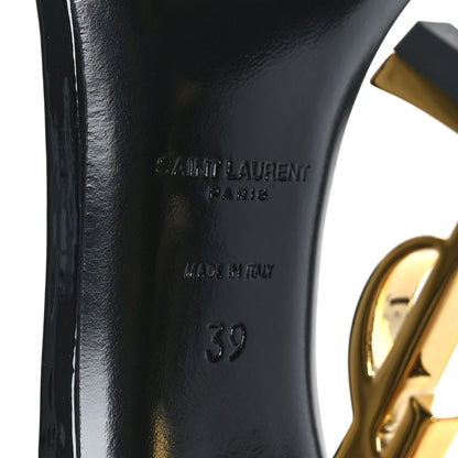 Saint Laurent Patent Calfskin Opyum 110 Sandals 39 Black Gold 6 of 7