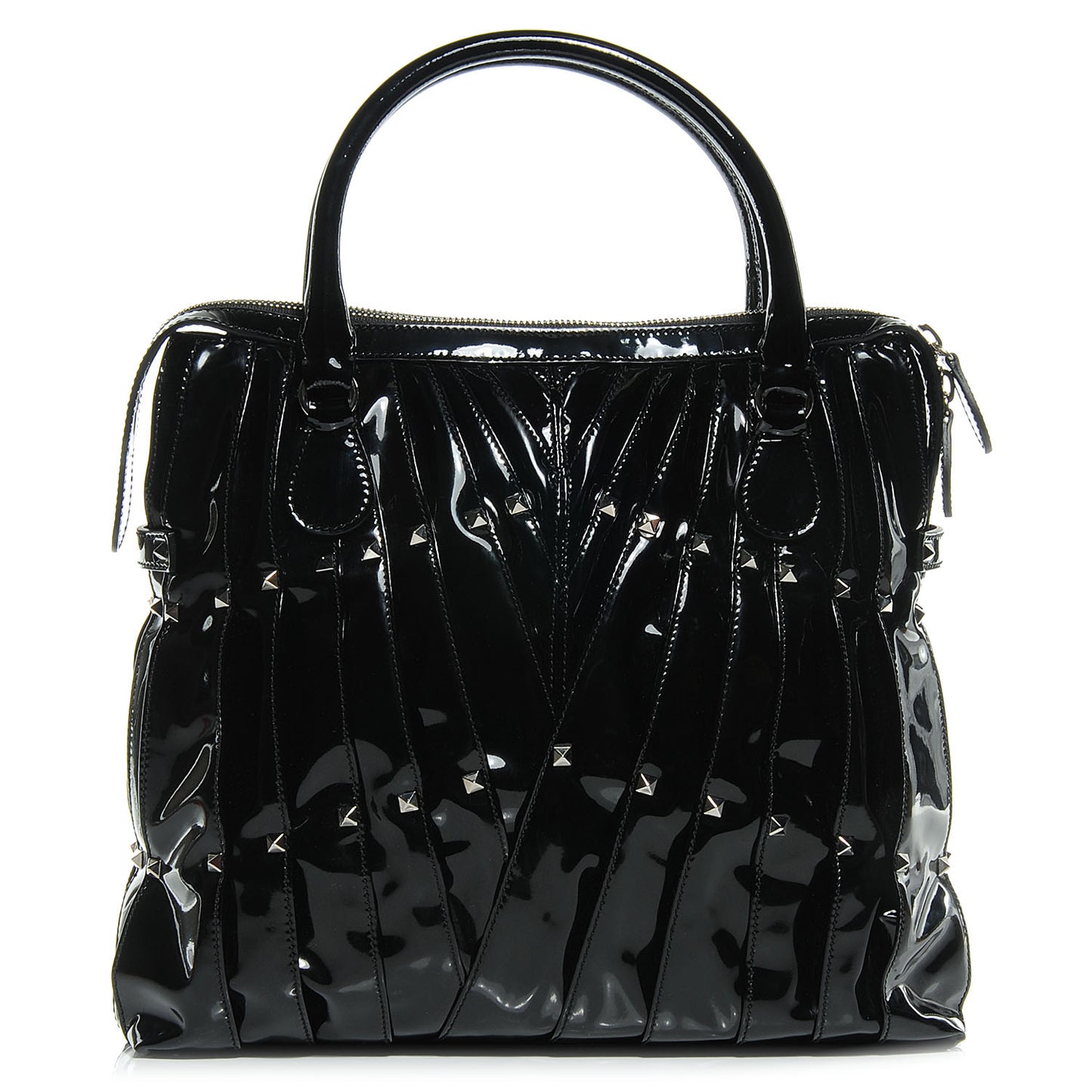 Patent Maizeon Studded Tote Black