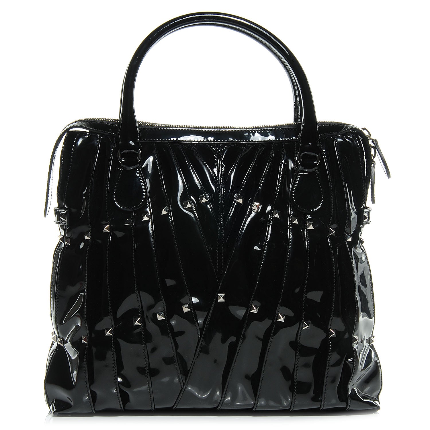 Valentino Garavani Patent Maizeon Studded Tote Black 1 of 7