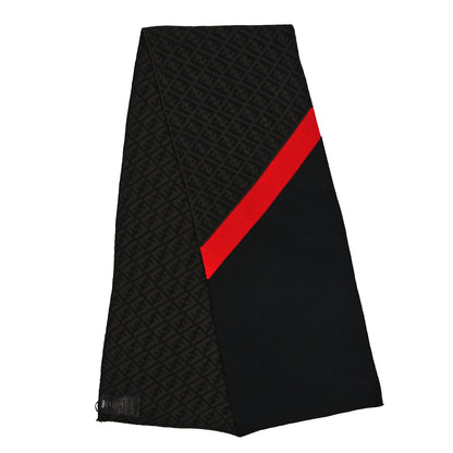 Fendi Wool FF Scarf Fango Moro Rosso 2 of 3