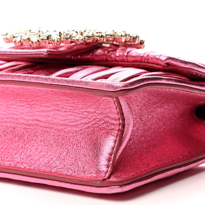 Miu Miu Metallic Nappa Matelasse Crystal Embellished Lady Crossbody Pink 11 of 12