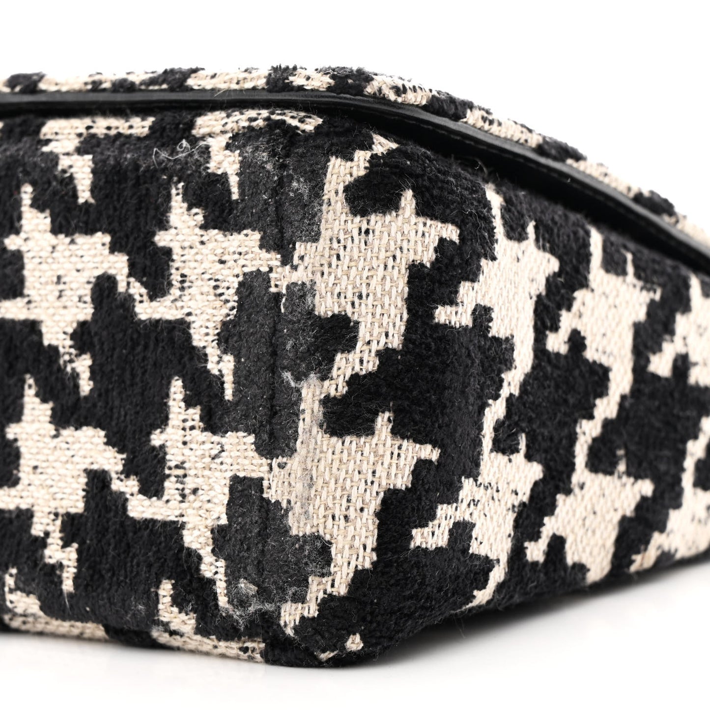 Tweed Houndstooth Medium Caro Bag Black Beige