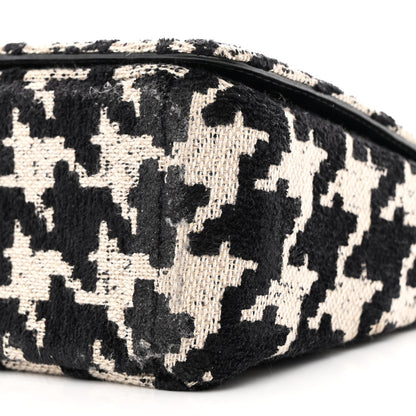 Christian Dior Tweed Houndstooth Medium Caro Bag Black Beige 10 of 10