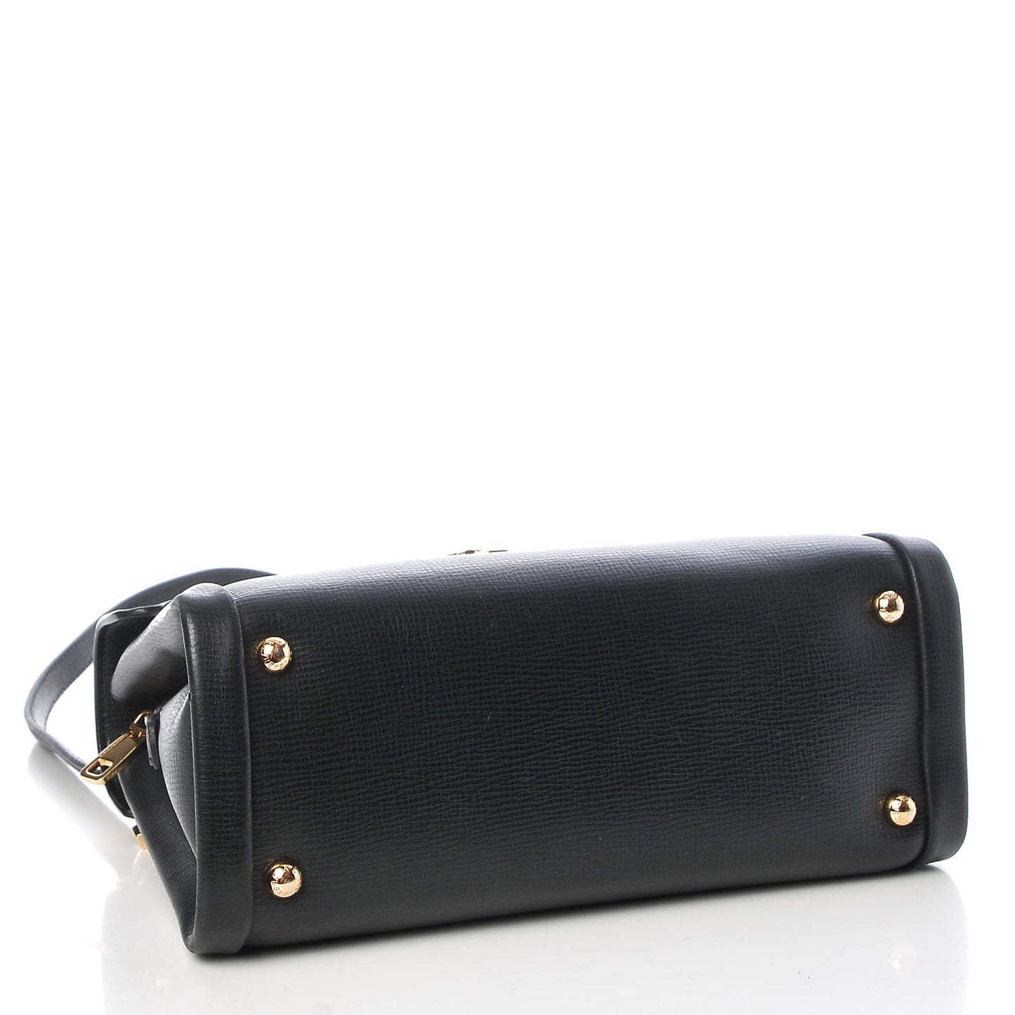 Calfskin Lucia Top Handle Tote Black