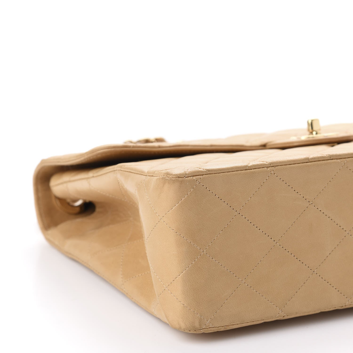 Chanel Lambskin Quilted Maxi Single Flap Beige 6 of 10