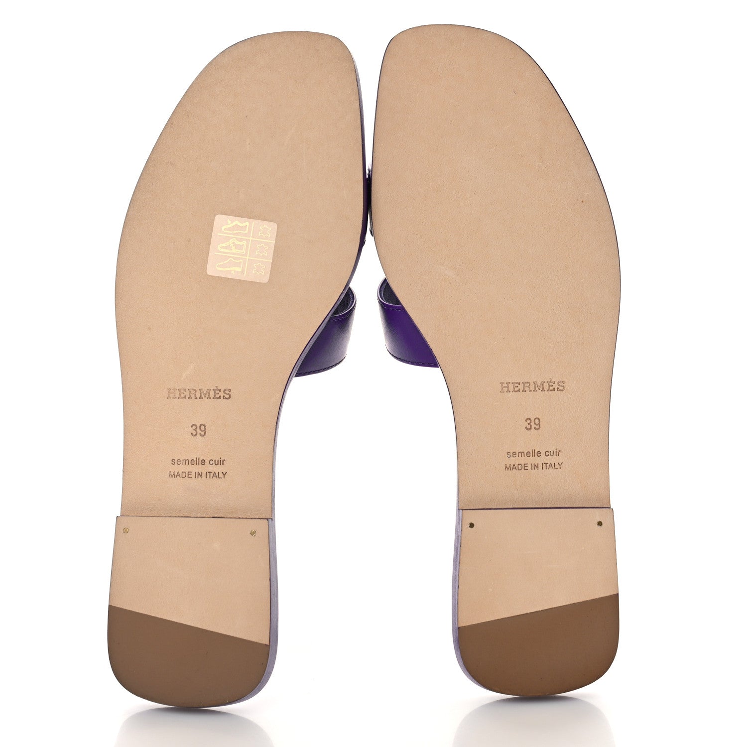 Hermes Calfskin Oran Sandals 39 Violet Majorette 6 of 9