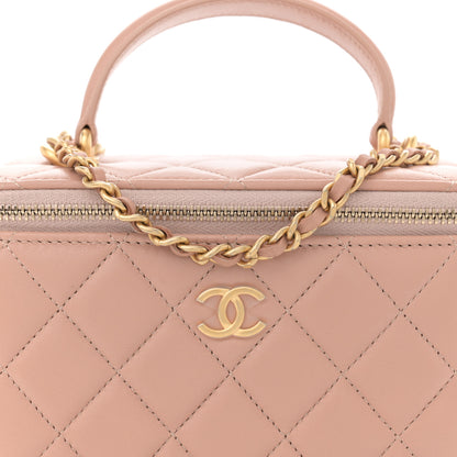 Chanel Lambskin Quilted Small Top Handle Vanity Case With Chain Beige 8 of 11
