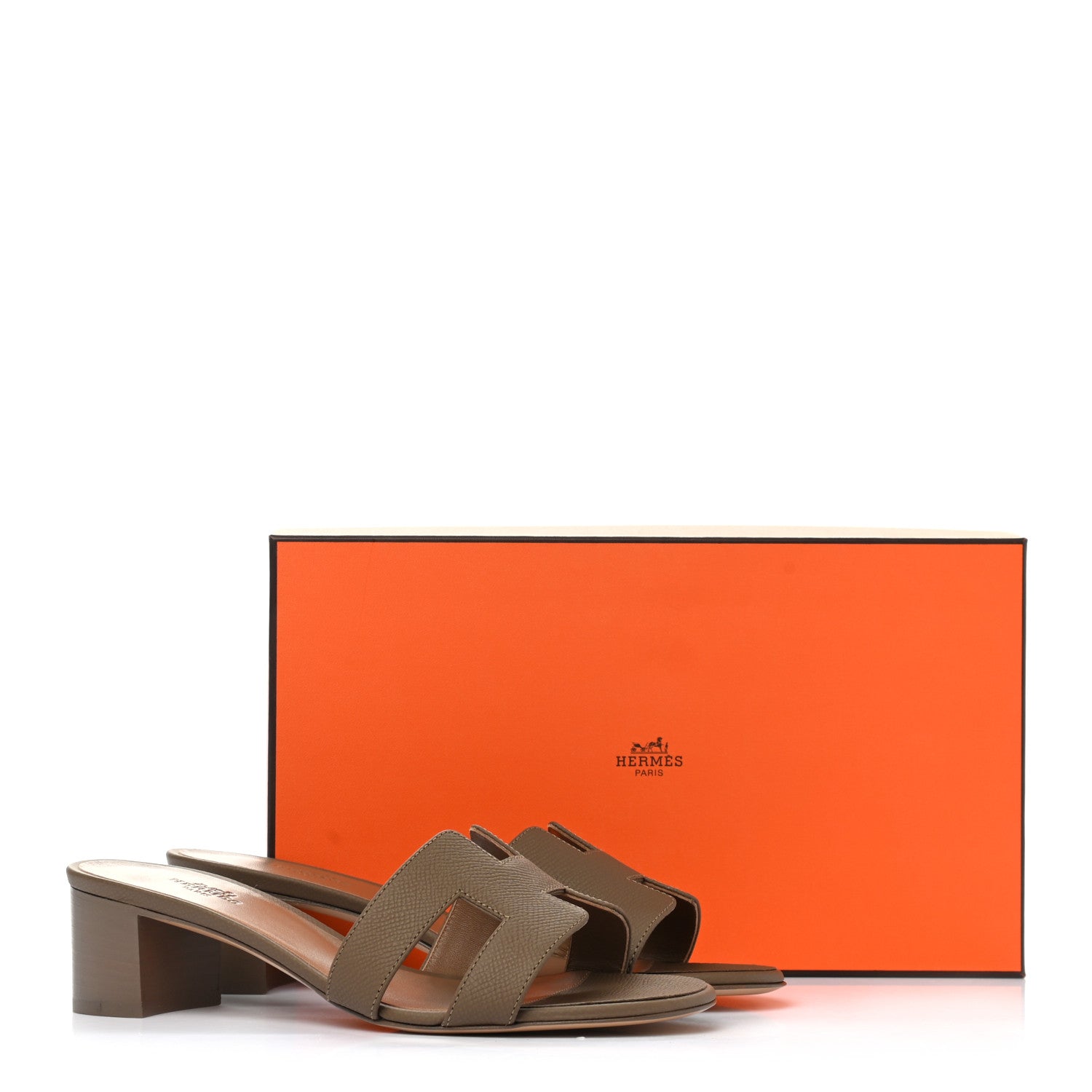 Hermes Epsom Oasis Sandals 37 Etoupe 9 of 9