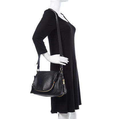 Tom Ford Grained Calfskin Medium Jennifer Crossbody Bag Black 2 of 17