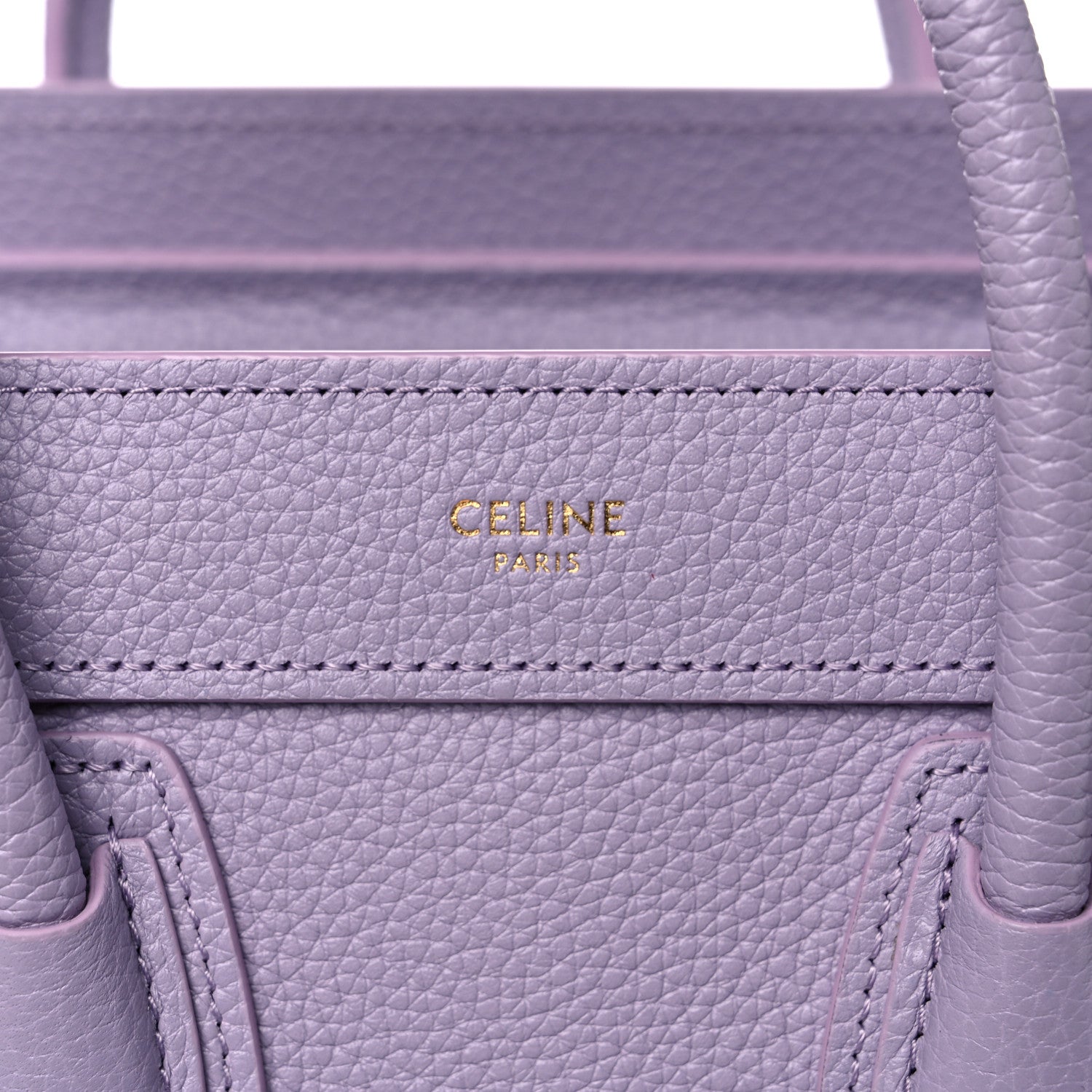 Celine Drummed Calfskin Nano Luggage Lilac 6 of 12