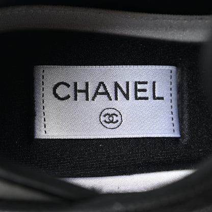Chanel Velvet Calfskin Mixed Fibers CC Sneakers 39 Black 6 of 9