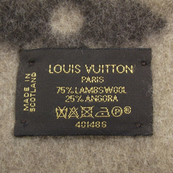 Wool Angora Monogram Blanket Marron