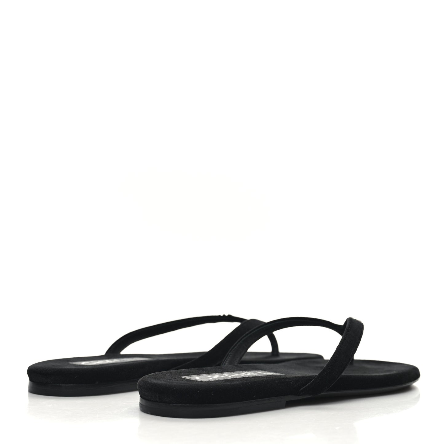 Velvet Crystal CC Thong Sandals 38 Black