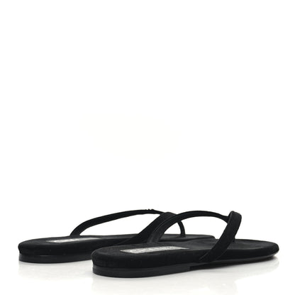 Chanel Velvet Crystal CC Thong Sandals 38 Black 4 of 9