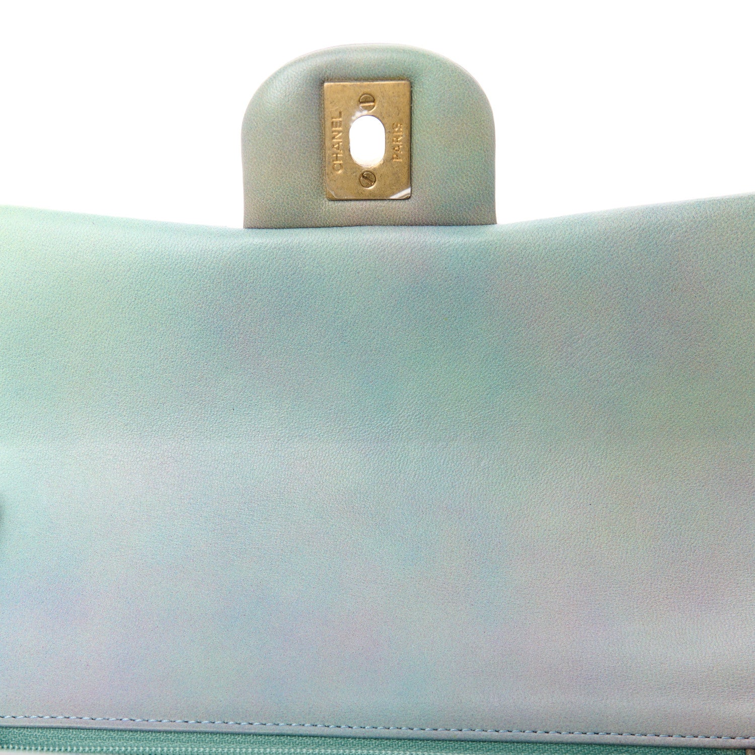 Chanel Lambskin Quilted Ombre Mini Top Handle Rectangular Flap Blue Green 12 of 12