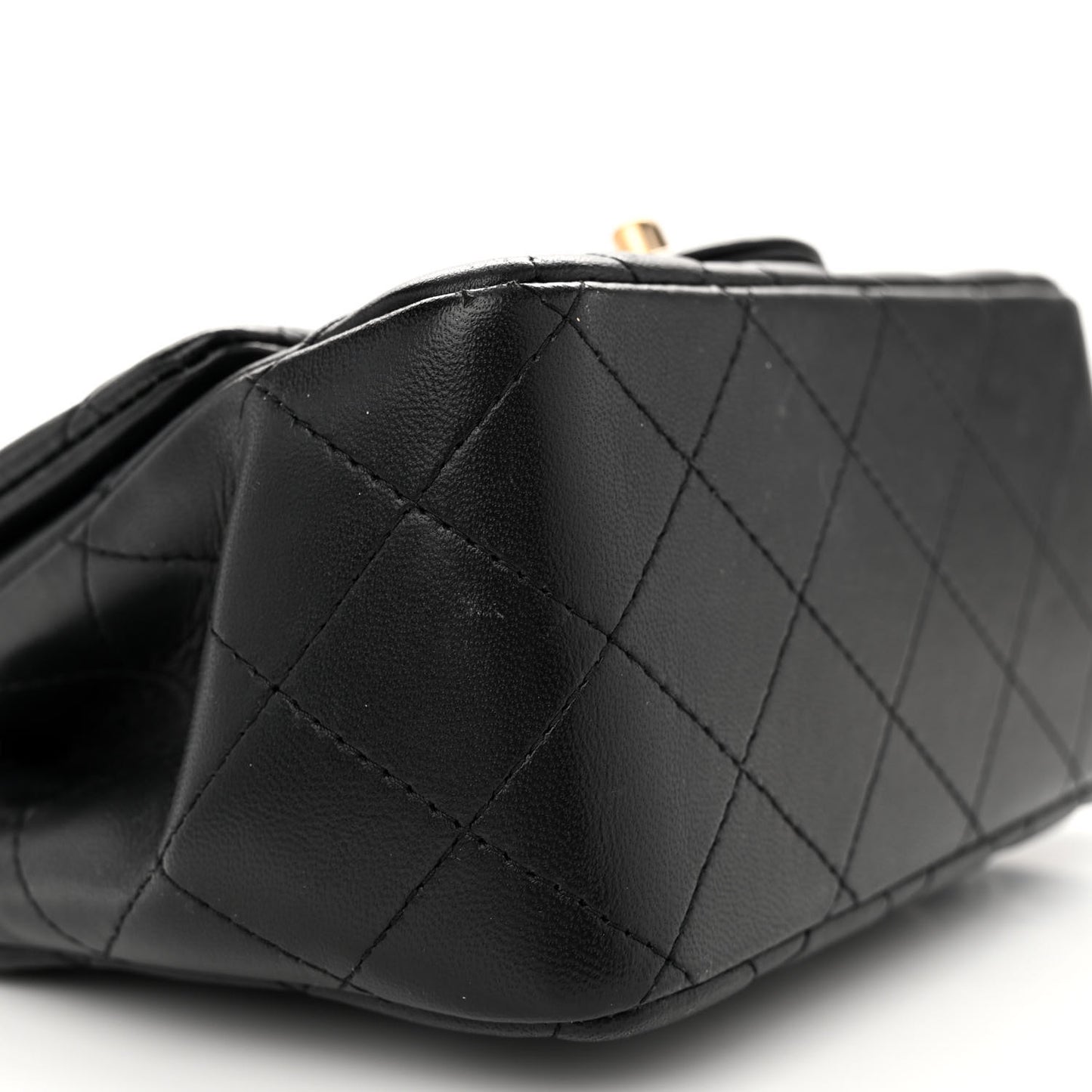 Lambskin Quilted Mini Square Flap Black