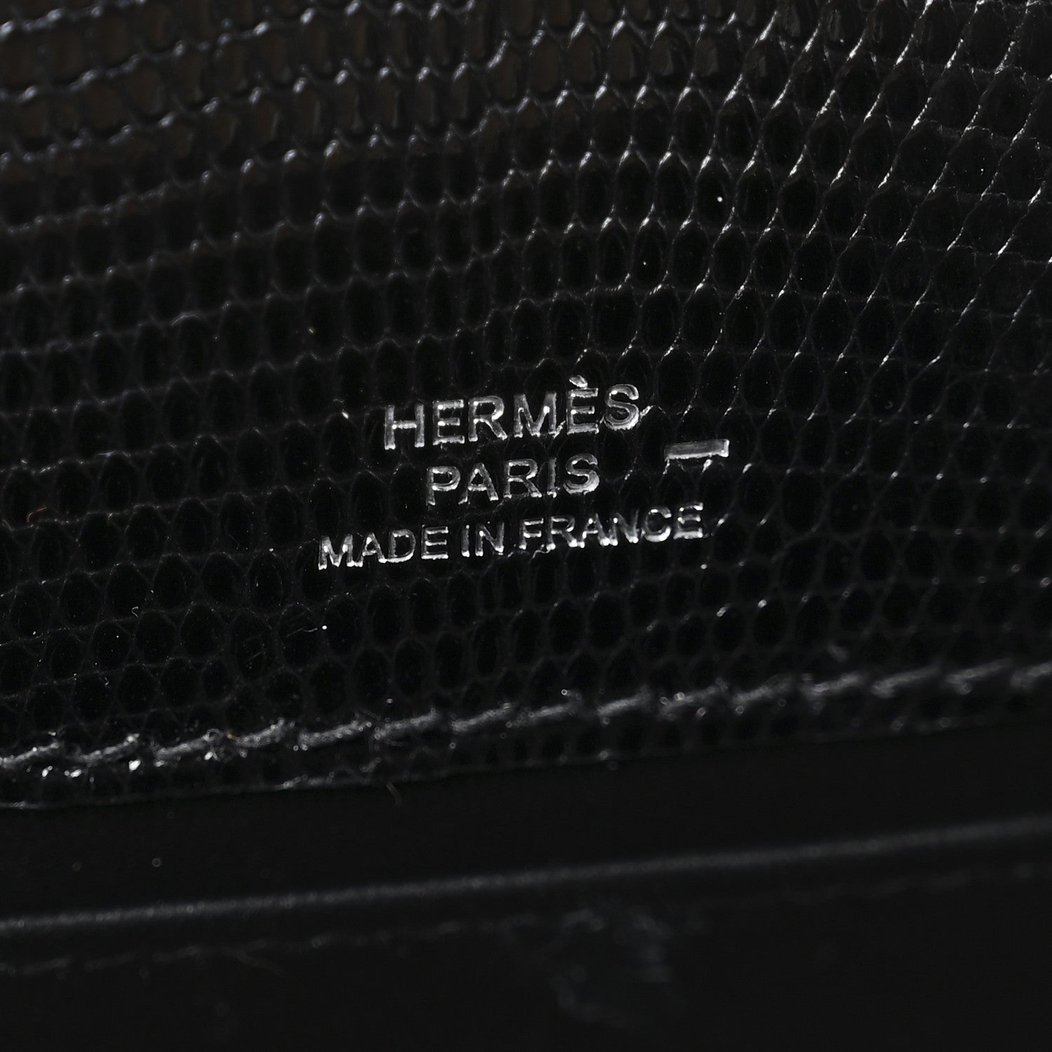 Hermes Lizard Kelly Pochette Clutch Black 6 of 8