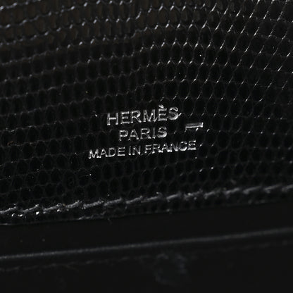 Hermes Lizard Kelly Pochette Clutch Black 6 of 8