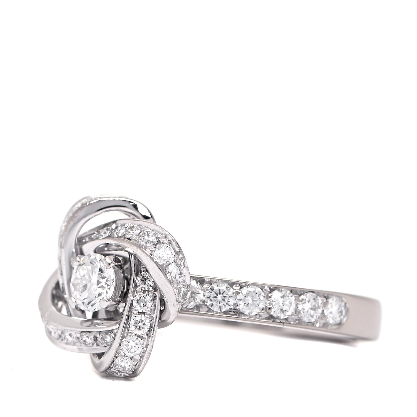 18K White Gold Diamond Pivoine Ring 50 5.25