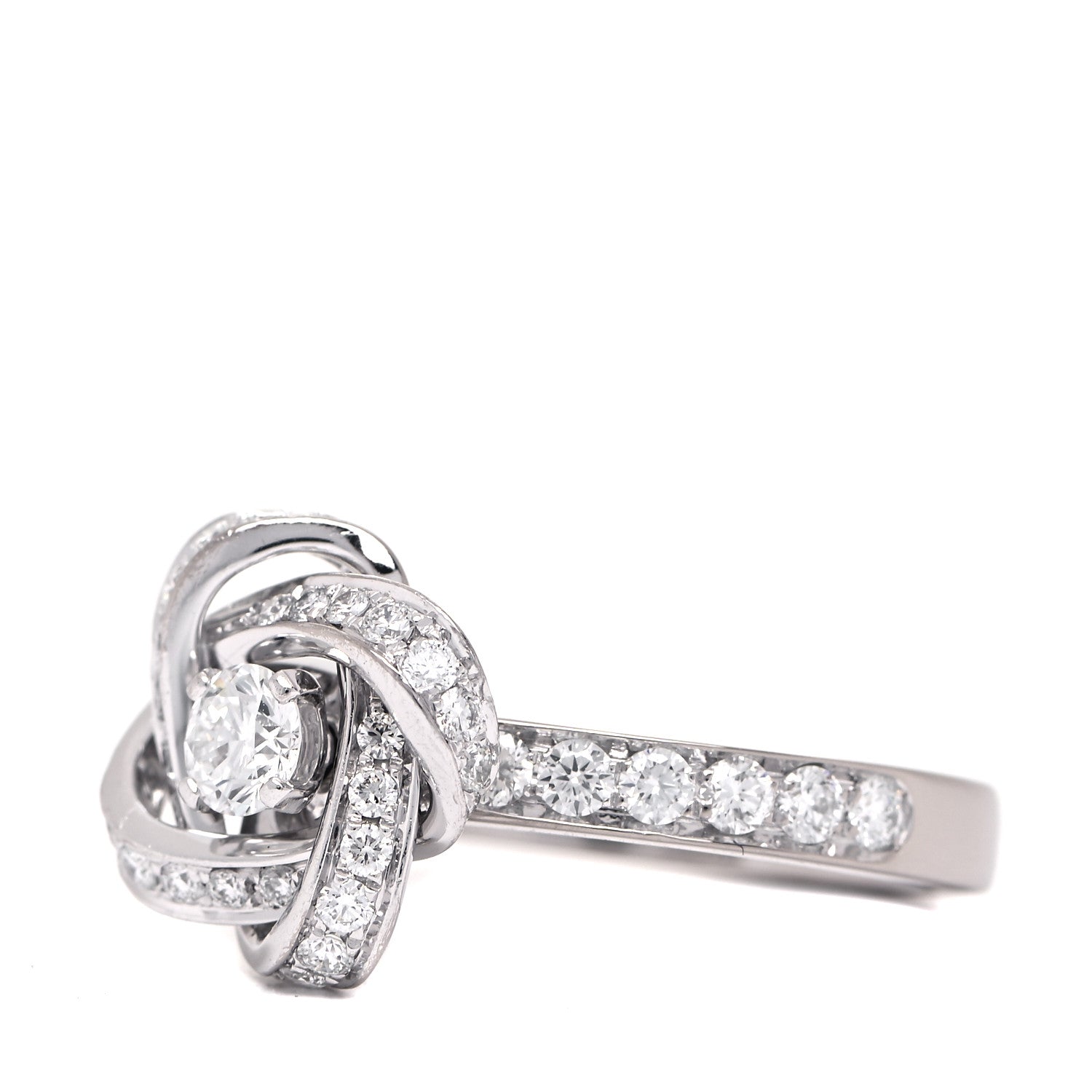 Boucheron 18K White Gold Diamond Pivoine Ring 50 5.25 4 of 8