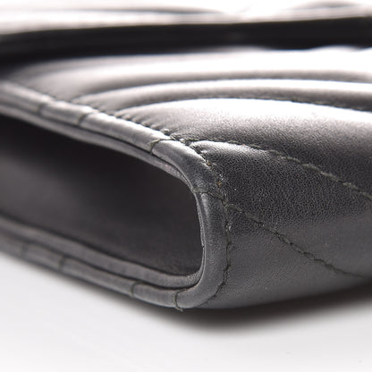 Gucci Calfskin Matelasse Mini GG Marmont Chain Wallet Black 8 of 17