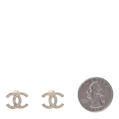 Chanel Crystal Timeless CC Earrings Gold 2 of 4