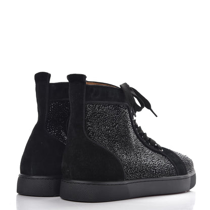 Christian Louboutin Mens Veau Velours Strass Louis Flat Sneakers 44 Black 4 of 7