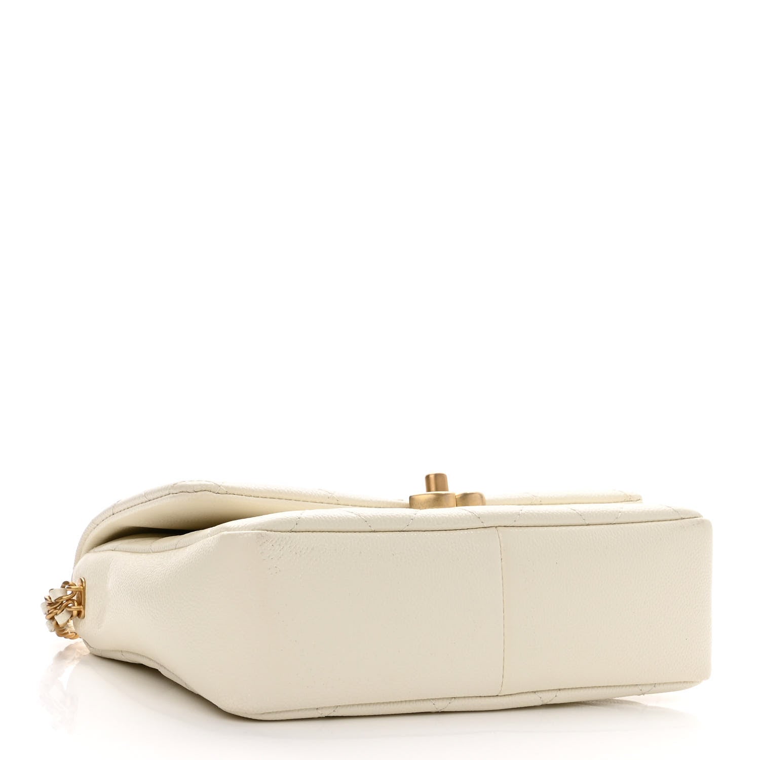 Chanel Shiny Caviar Quilted Small Chain Melody Flap White 4 of 11