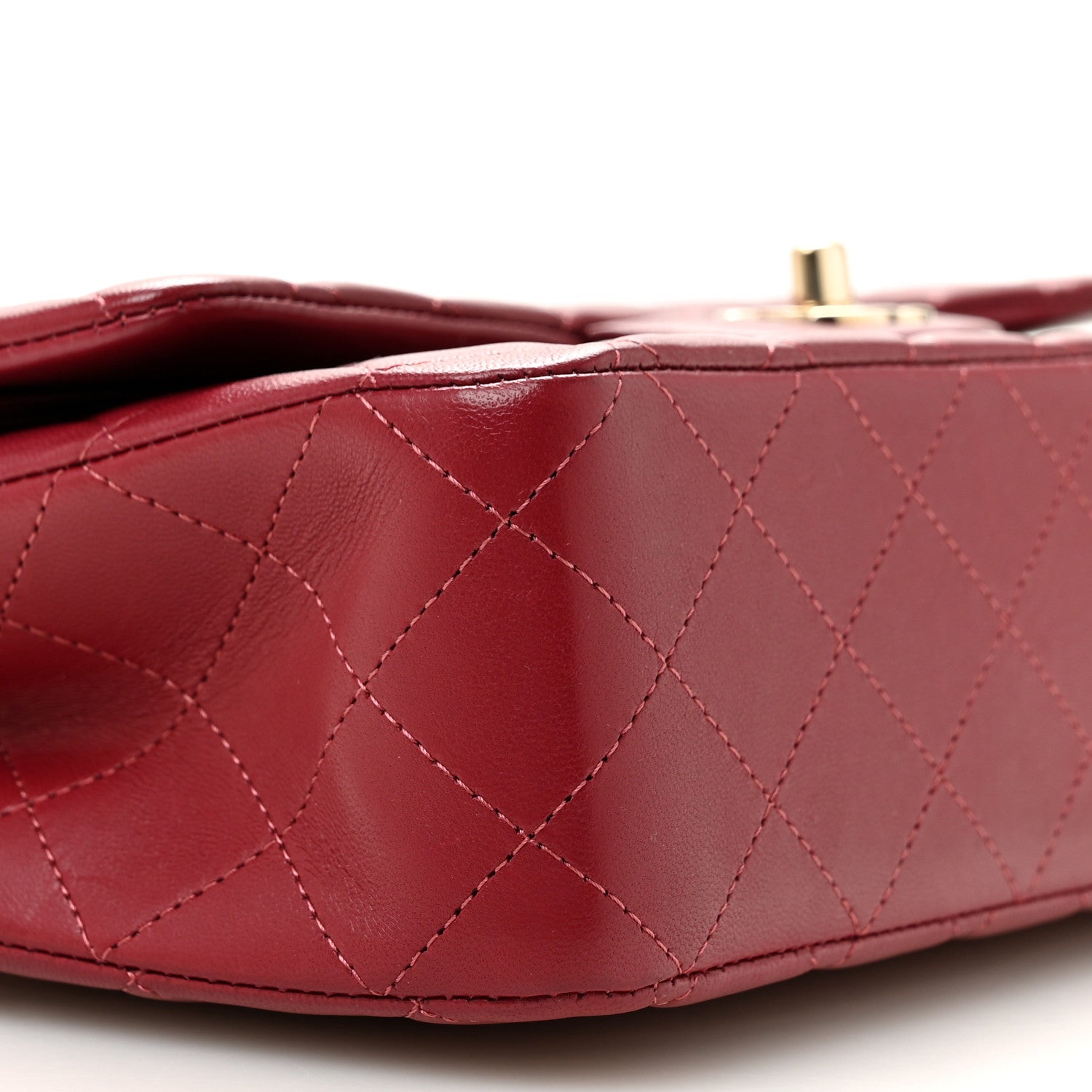 Chanel Lambskin Quilted Medium Double Flap  Burgundy 9 of 11