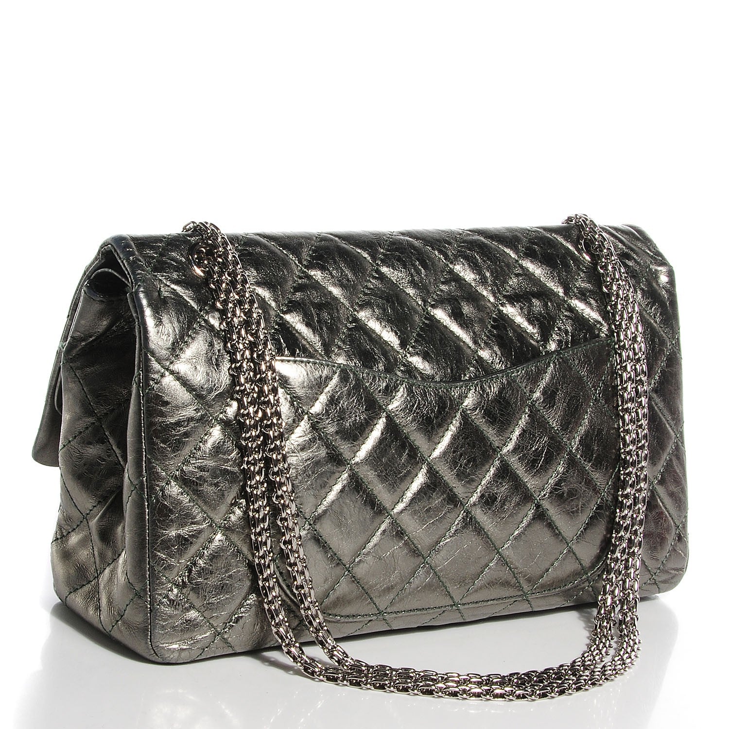 Chanel Metallic Aged Calfskin Quilted 2.55 Reissue 227 Flap Silver 3 of 7