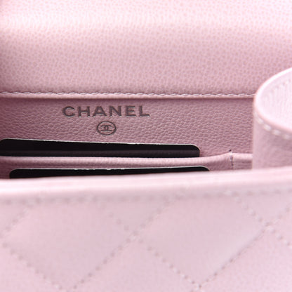 Chanel Grained Calfskin Quilted CC Box Clutch With Chain Rose 6 of 10