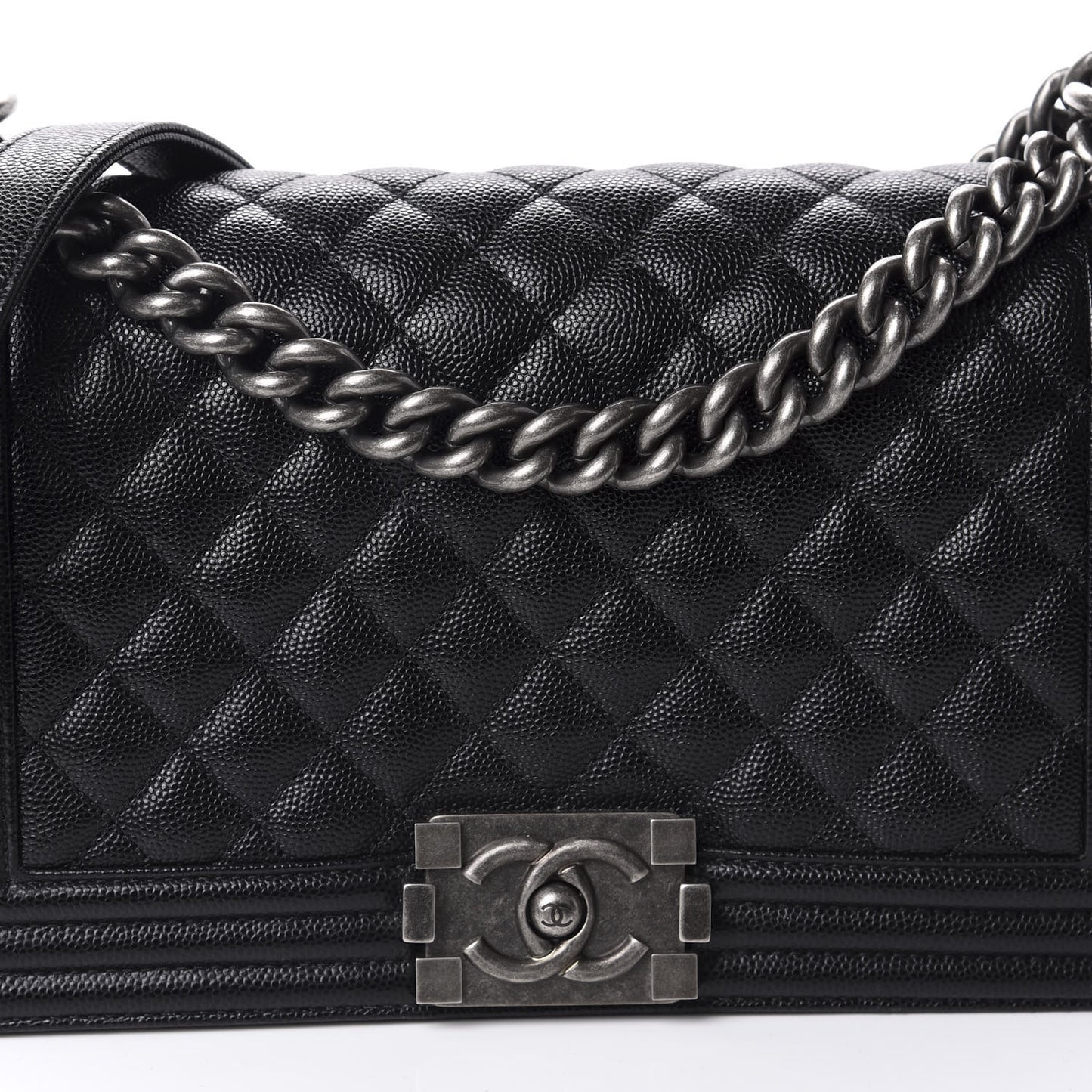 Caviar Quilted Medium Boy Flap Black