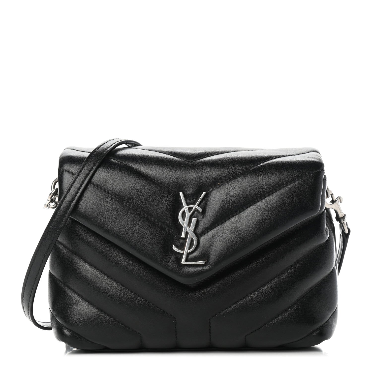 Saint Laurent Calfskin Y Quilted Monogram Toy Loulou Crossbody Bag Black 1 of 5