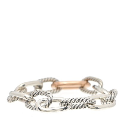 David Yurman Sterling Silver 18K Rose Gold 11mm Madison Chain Bracelet 3 of 6