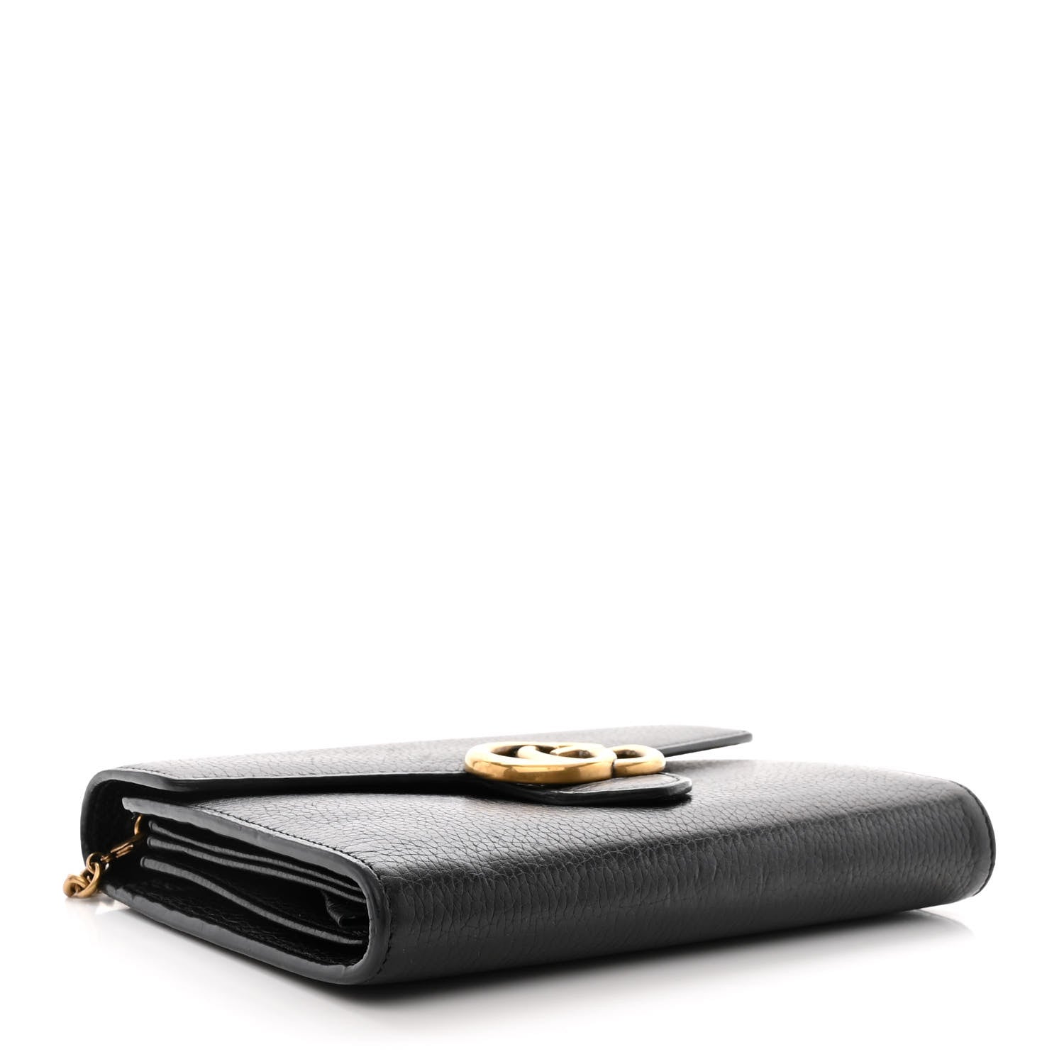 Gucci Calfskin GG Marmont Chain Wallet Black 4 of 13