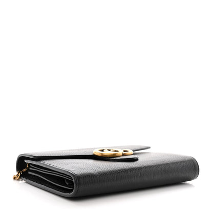 Gucci Calfskin GG Marmont Chain Wallet Black 4 of 13