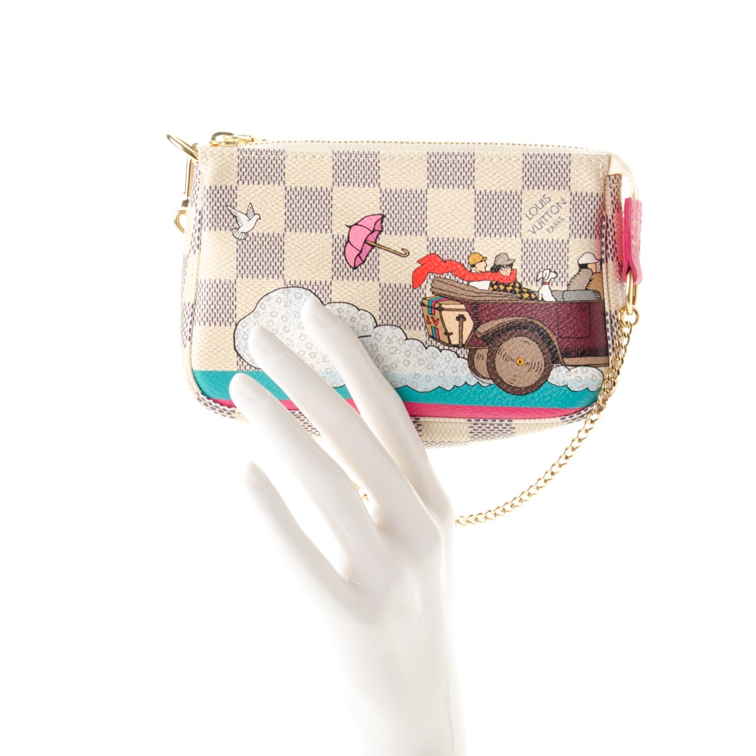 Louis Vuitton Damier Azur 2015 Christmas Animation Mini Pochette Accessories 2 of 7