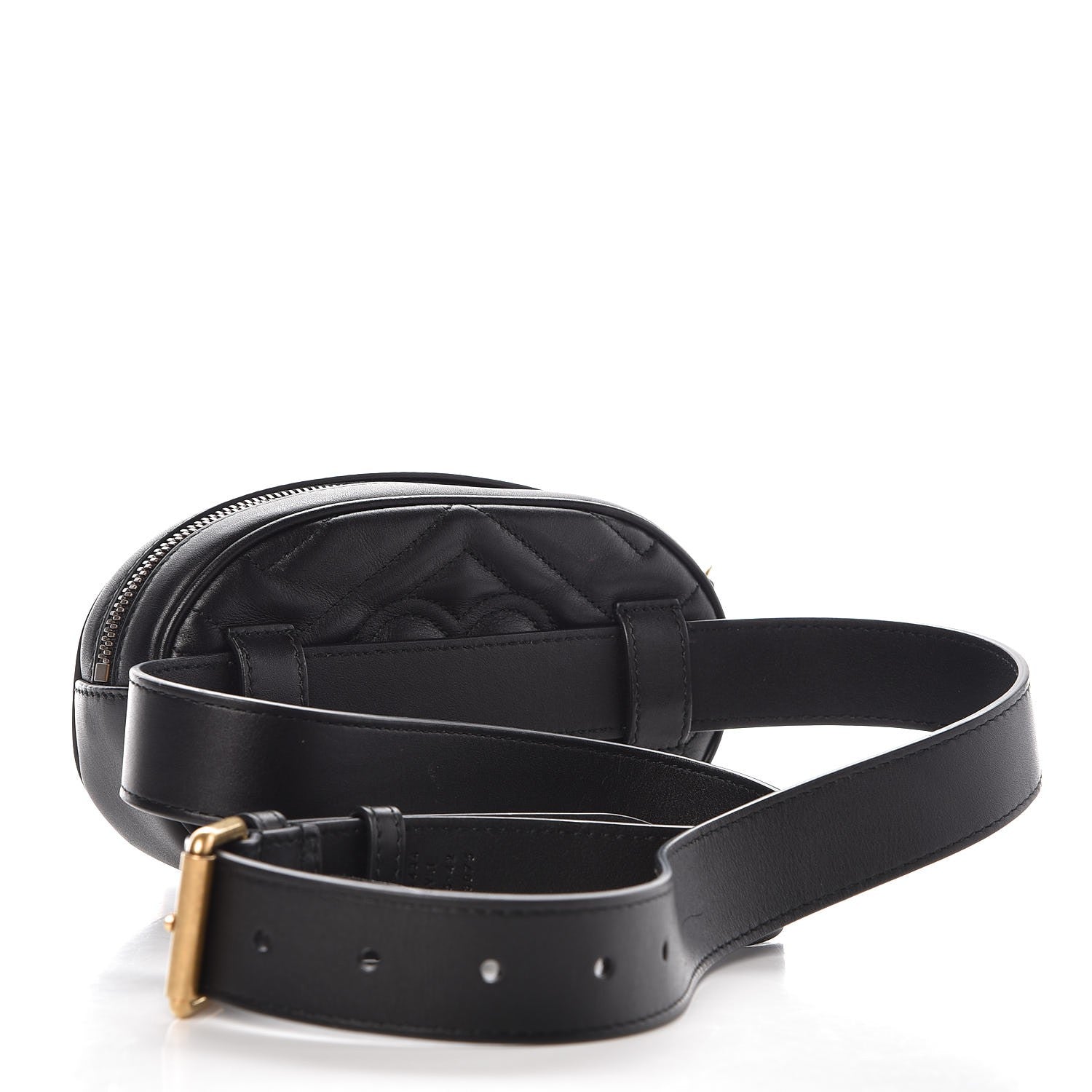 Gucci Calfskin Matelasse GG Marmont Belt Bag 105 42 Black 3 of 7